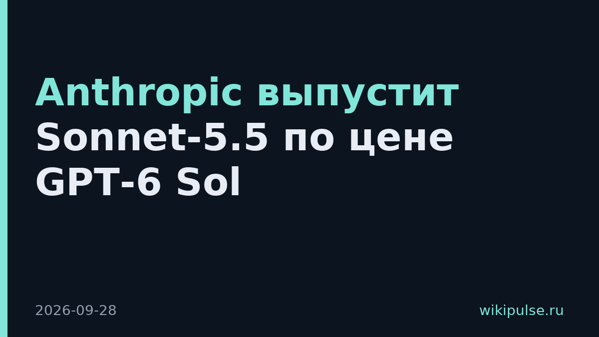 Anthropic выпустит Sonnet-5.5 по цене GPT-6 Sol