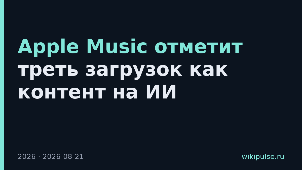 Apple Music отметит треть загрузок как контент на ИИ