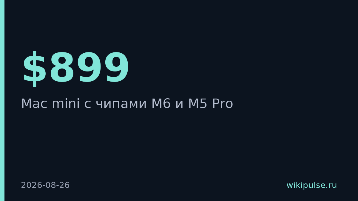 Apple выпустила Mac mini с M6 и M5 Pro для локального ИИ от $899