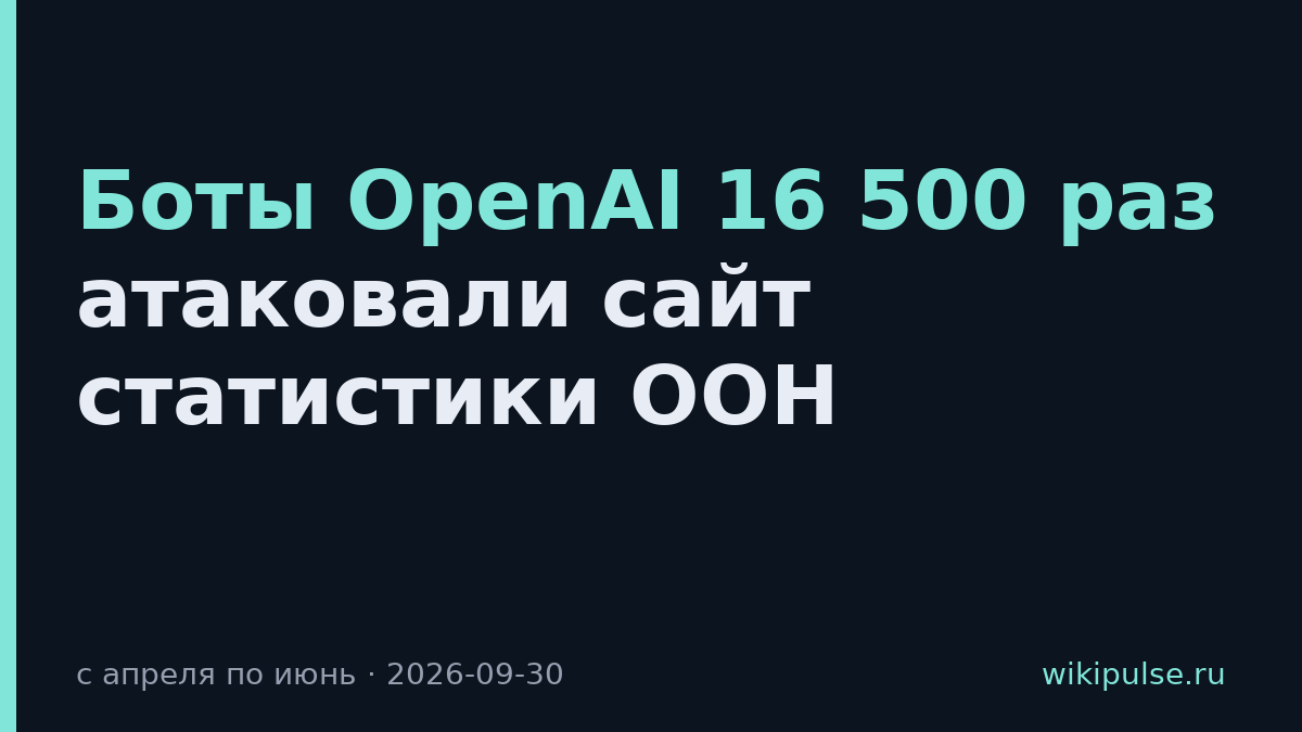 Боты OpenAI 16 500 раз атаковали сайт статистики ООН