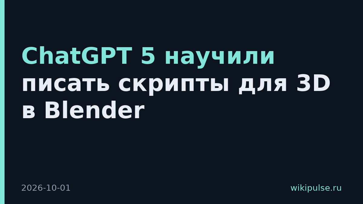 ChatGPT 5 научили писать скрипты для 3D в Blender