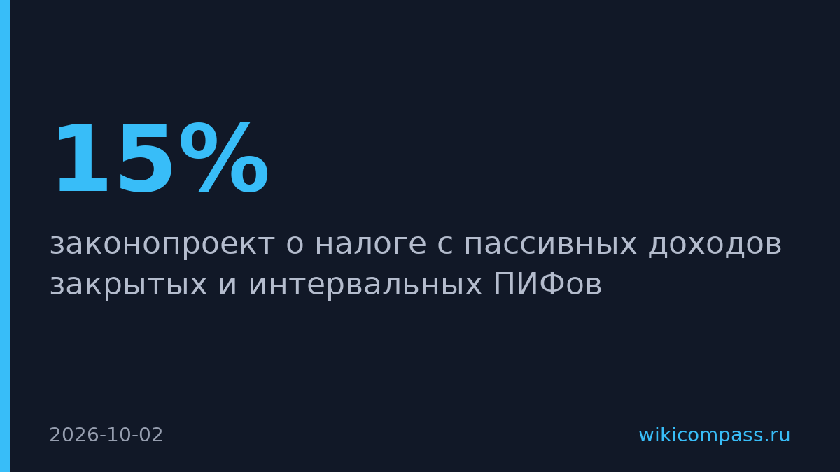 Госдума внесла налог 15% на доходы закрытых ПИФов