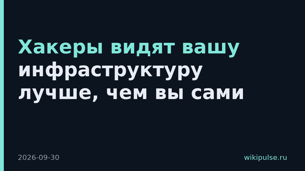 Хакеры видят вашу инфраструктуру лучше, чем вы сами