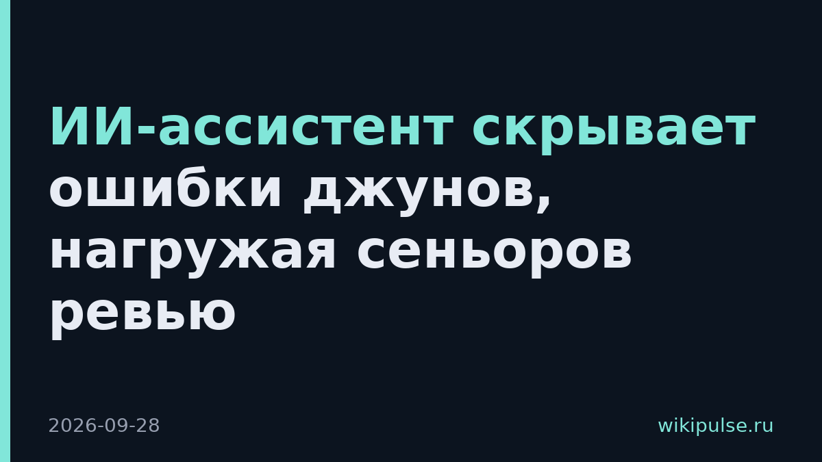 ИИ-ассистент скрывает ошибки джунов, нагружая сеньоров ревью