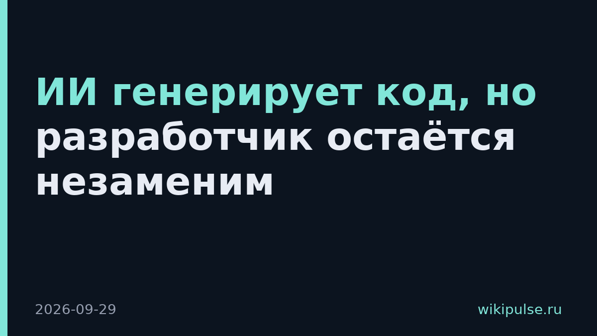 ИИ генерирует код, но разработчик остаётся незаменим