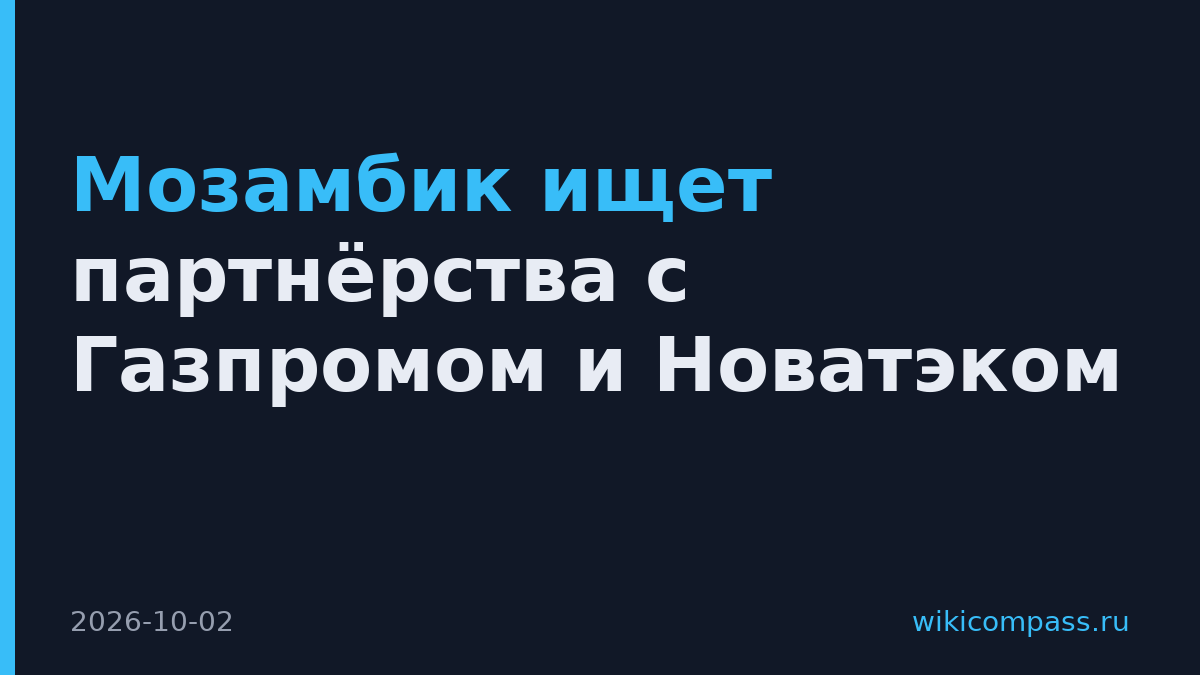 Мозамбик ищет партнёрства с Газпромом и Новатэком