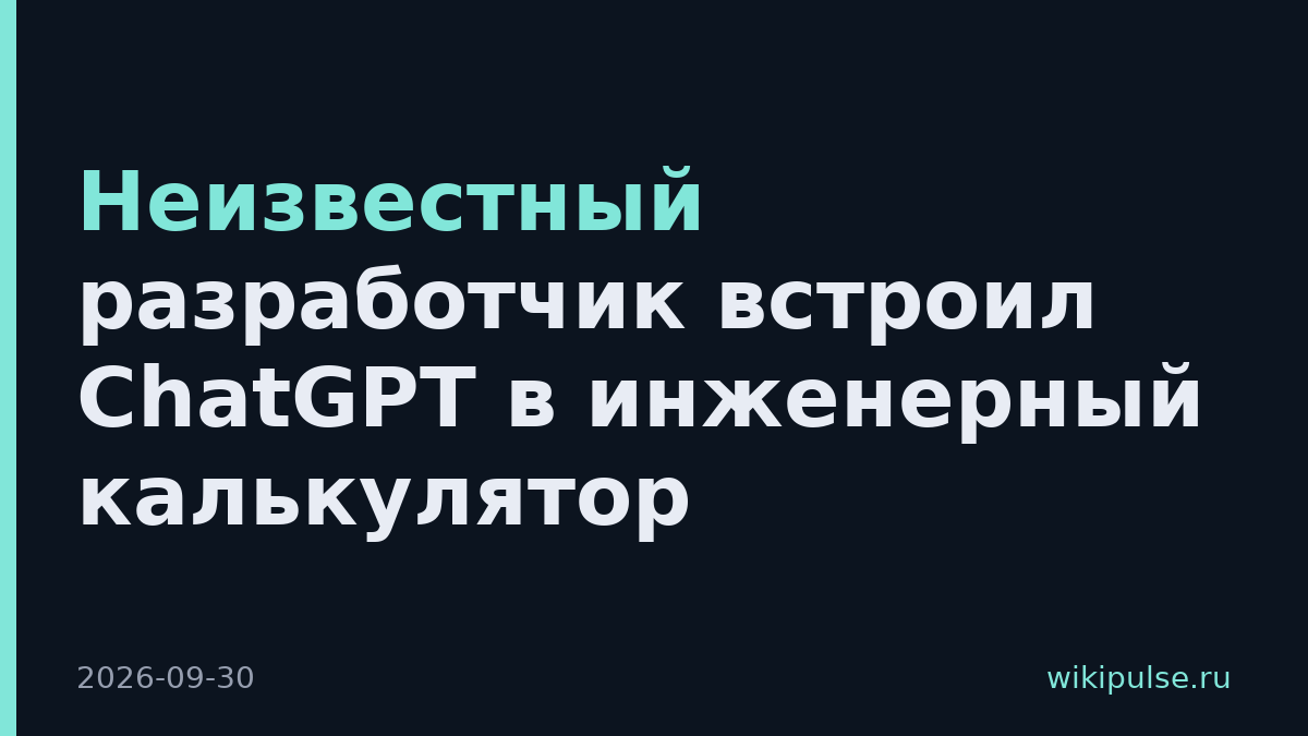 Неизвестный разработчик встроил ChatGPT в инженерный калькулятор