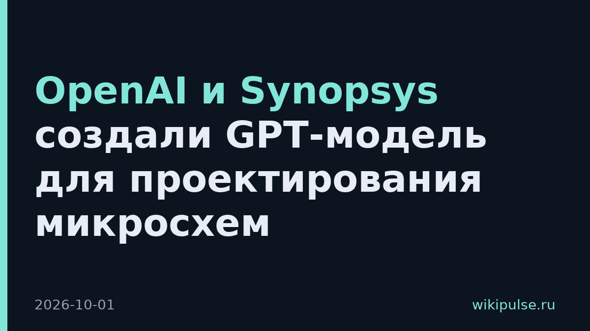 OpenAI и Synopsys создали GPT-модель для проектирования микросхем