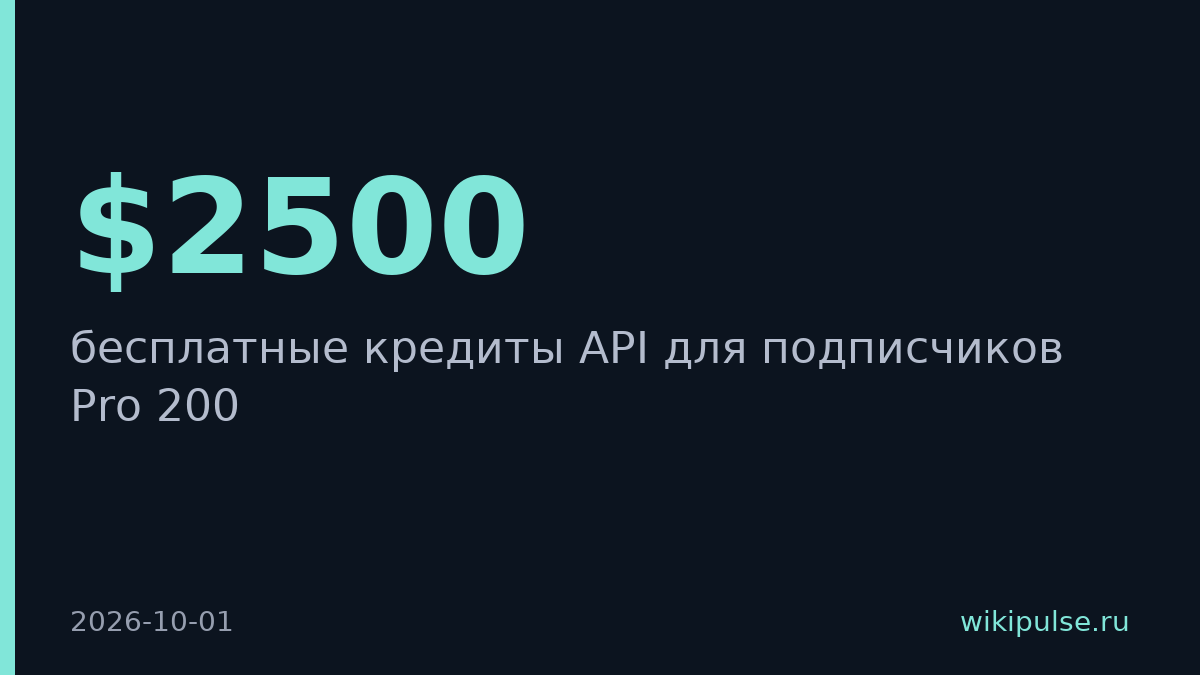 OpenAI выдал подписчикам Pro 200 по $2500 в кредитах API