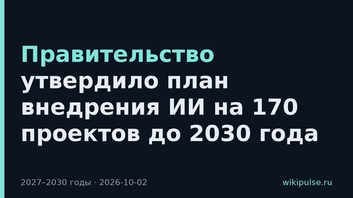 Правительство утвердило план внедрения ИИ на 170 проектов до 2030 года