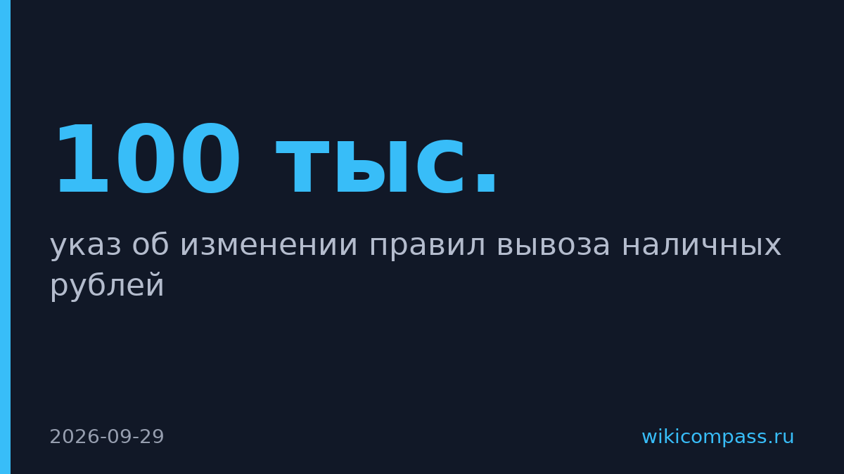 Путин снизил лимит вывоза наличных рублей с $100 тыс. до 1 млн руб.