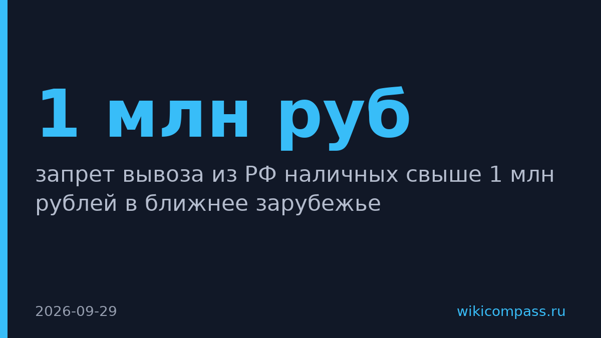 Путин запретил вывозить из России свыше 1 млн рублей наличью