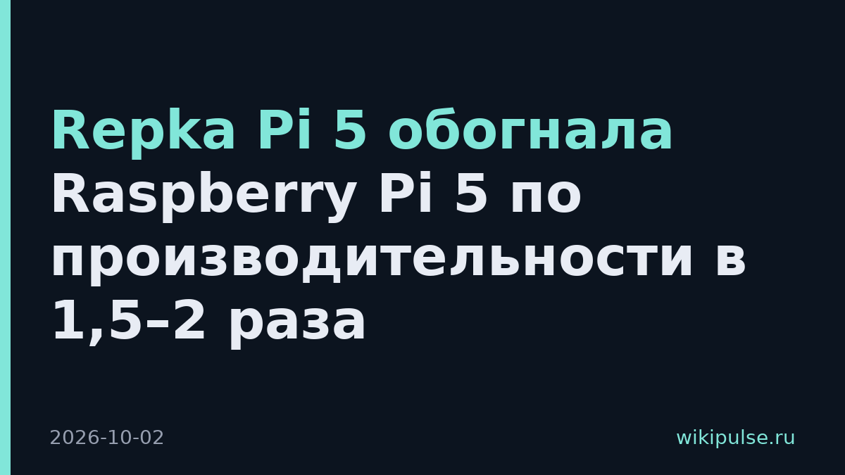 Repka Pi 5 обогнала Raspberry Pi 5 по производительности в 1,5–2 раза