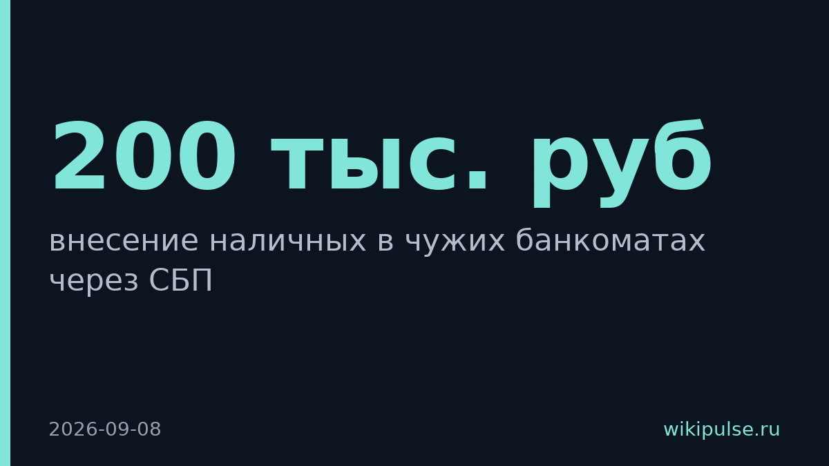 С октября россияне вносят наличные в чужих банкоматах через СБП