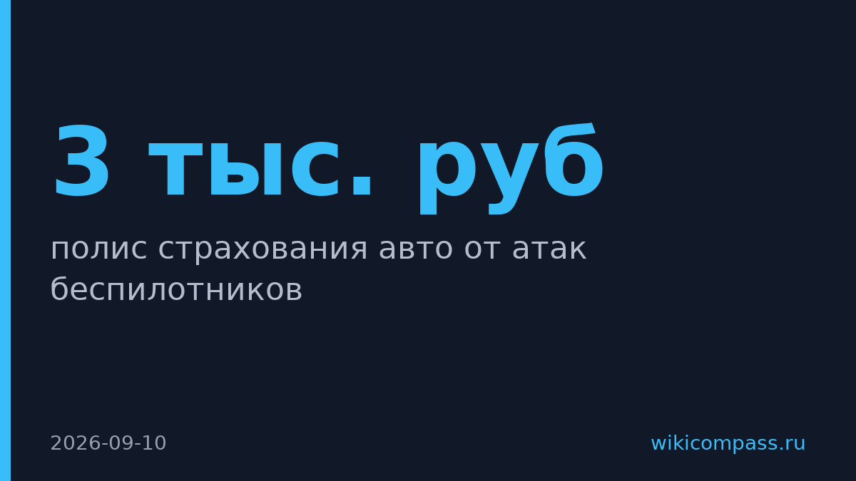 Страховщики запустили полисы от атак дронов от 3 тыс. рублей в год