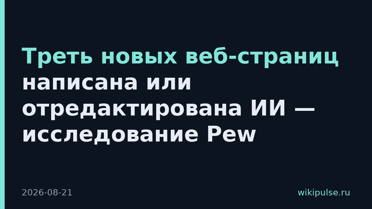 Треть новых веб-страниц написана или отредактирована ИИ — исследование Pew
