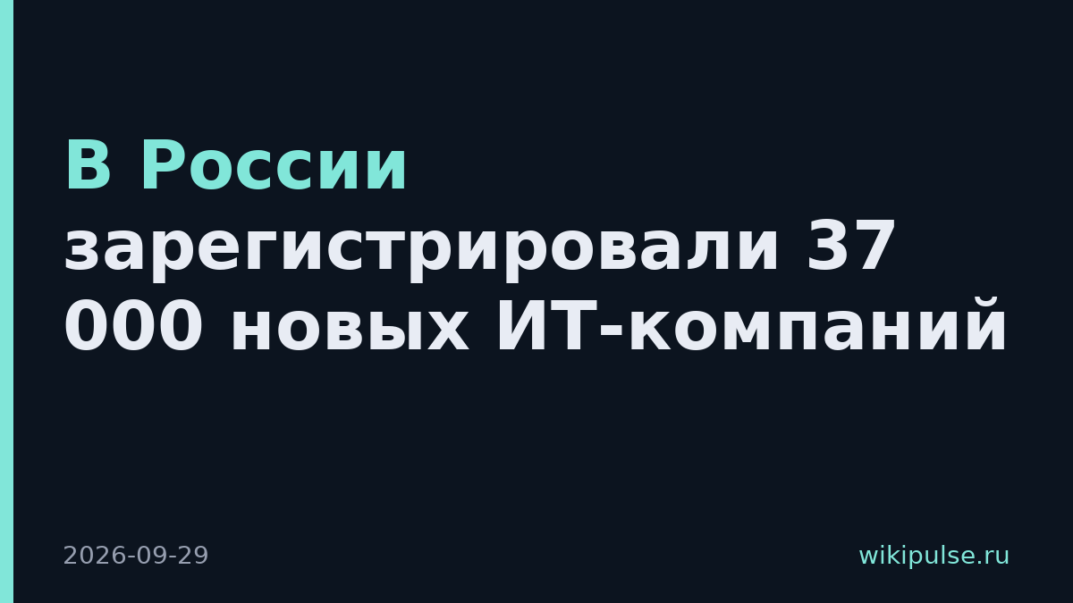 В России зарегистрировали 37 000 новых ИТ-компаний