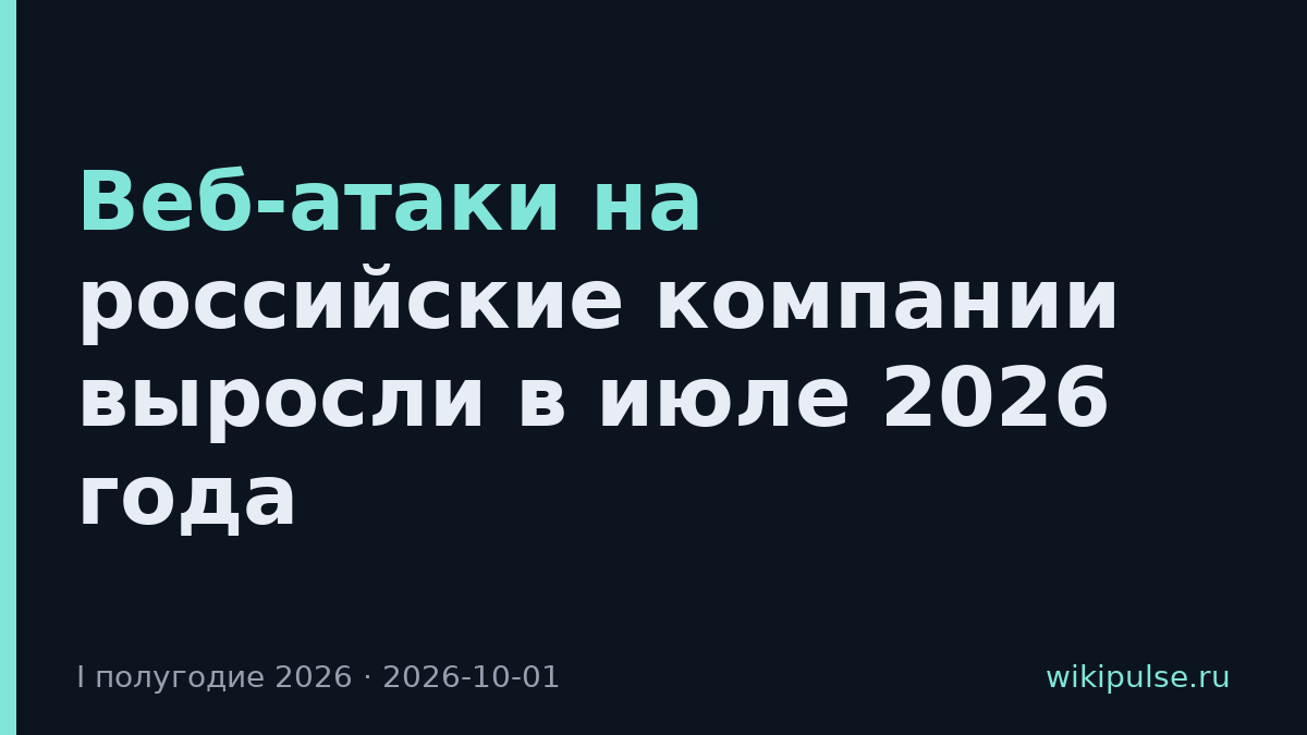 Веб-атаки на российские компании выросли в июле 2026 года